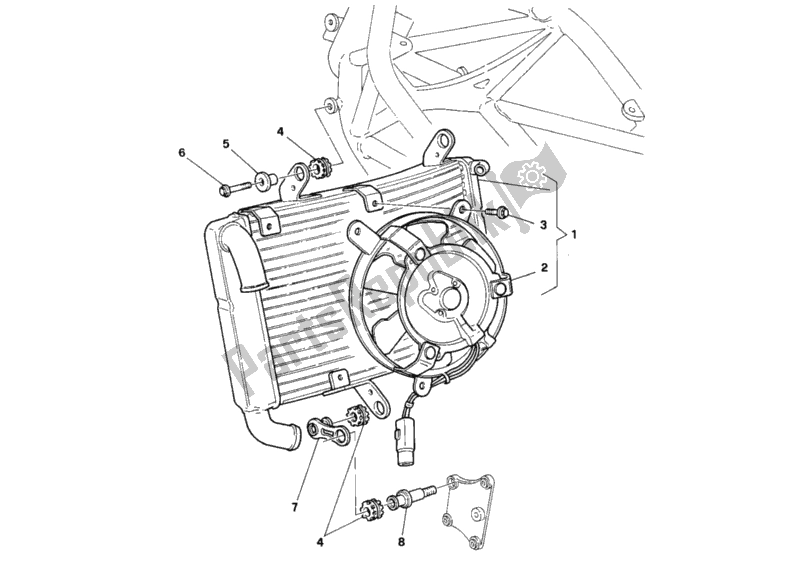 Toutes les pièces pour le Refroidisseur D'eau du Ducati Superbike 916 Senna 1996